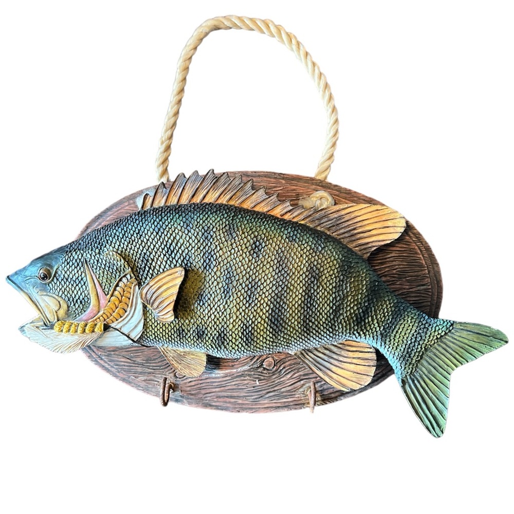 Bass Fish Key Hook Wall Hanging